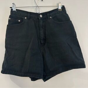 Black vintage high rise jean shorts
